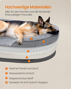 Hundebett - Stehende Grenzen - 122 x 85 x 20 cm - hellgrau