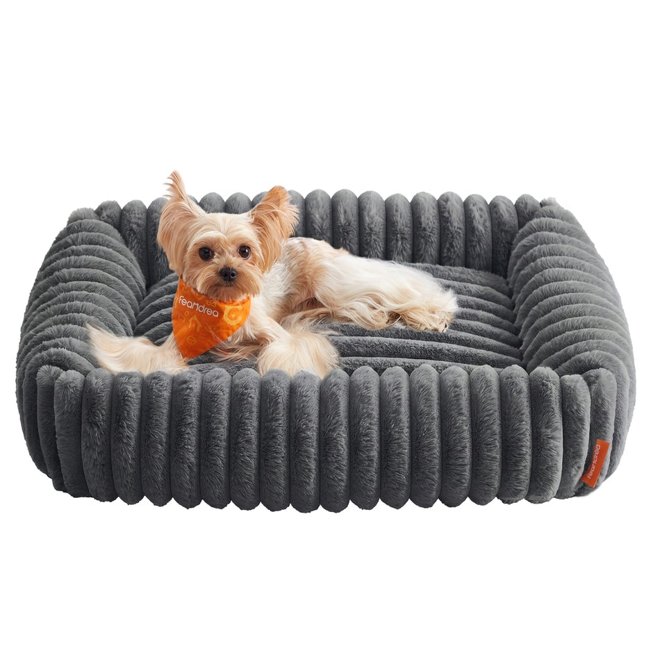 Orthopedische Hondenmat - 71 x 55 cm - Wasbaar - Zacht Pluche - Loodgrijs