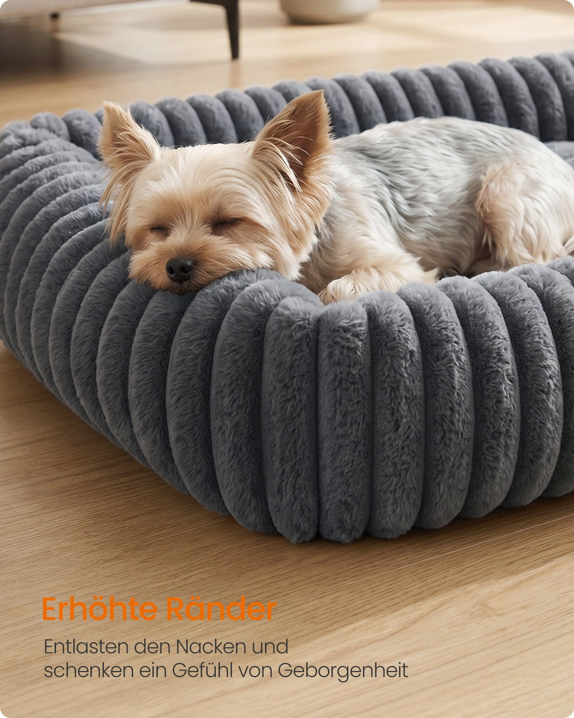 Orthopedische Hondenmat - 71 x 55 cm - Wasbaar - Zacht Pluche - Loodgrijs
