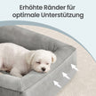 Hondenmand - Orthopedisch en Wasbaar - Met Verhoogde Randen - Lichtgrijs - 76 x 51 x 16 cm
