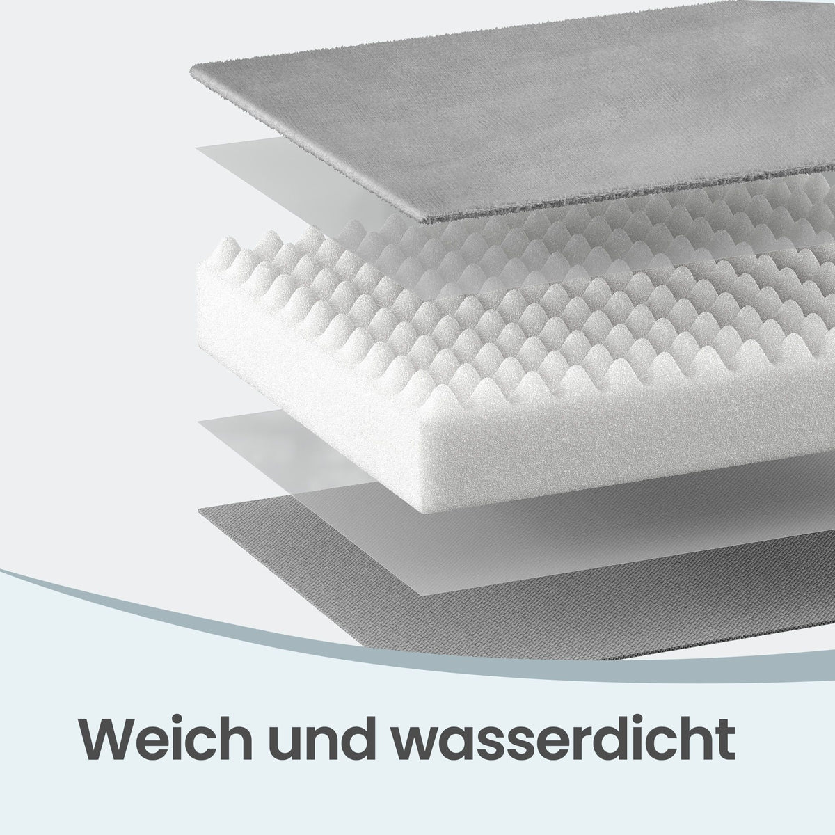 Hondenmand - Orthopedisch en Wasbaar - Met Verhoogde Randen - Lichtgrijs - 76 x 51 x 16 cm