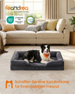 Hondenmand - Orthopedisch en Wasbaar - Met Verhoogde Randen - Leigrijs - 104 x 69 x 17 cm