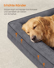 Hondenmand - Orthopedisch en Wasbaar - Met Verhoogde Randen - Loodgrijs - 112 x 81 x 17 cm