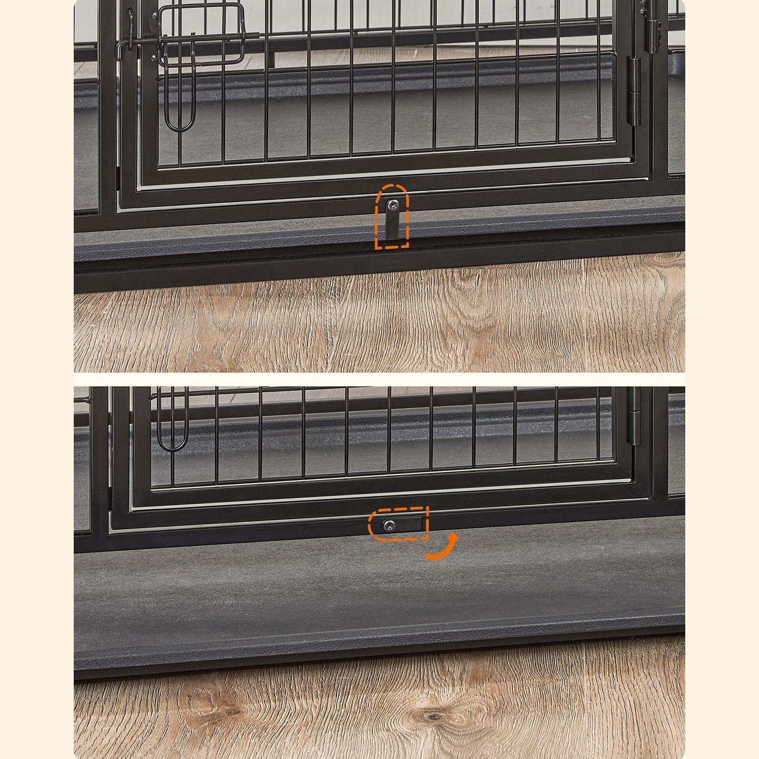 Hundekäfig - Welpenlauf XL - mit 2 Türen - 107 x 70 x 74,9 cm - Schwarz