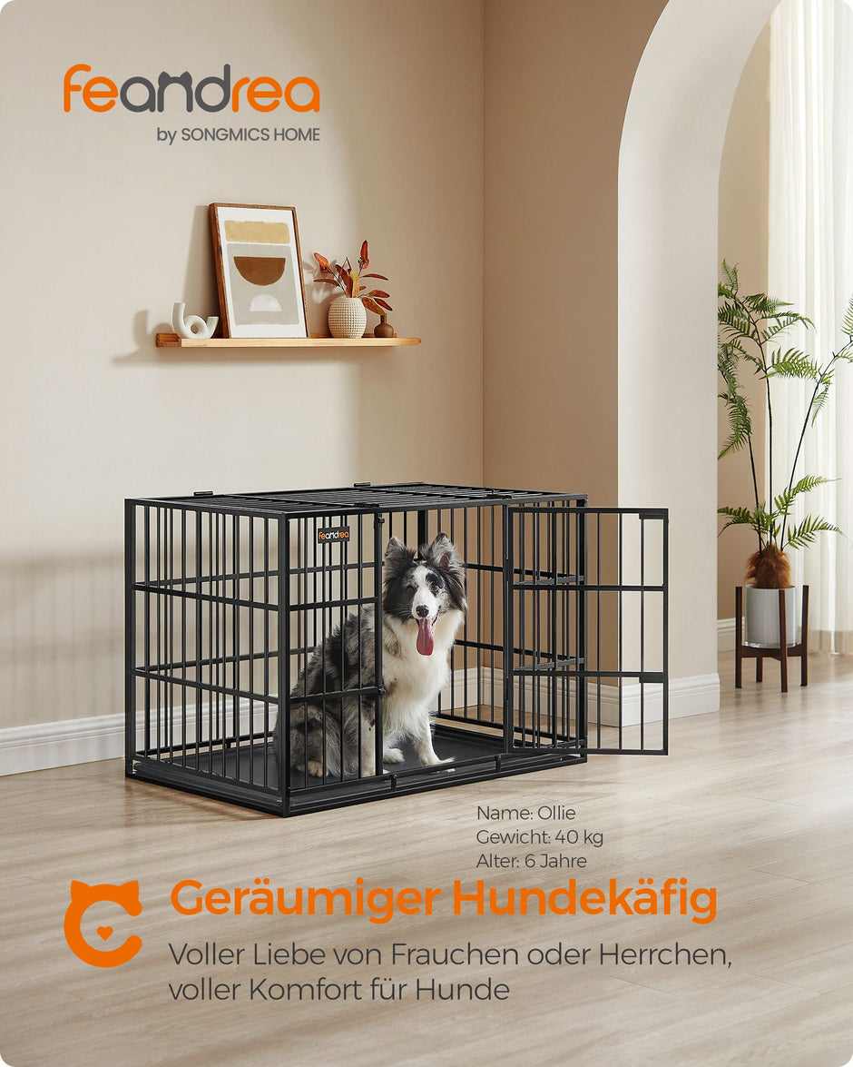 Hundekäfig 107 x 70 x 75 cm mit abnehmbarem Bodenbox