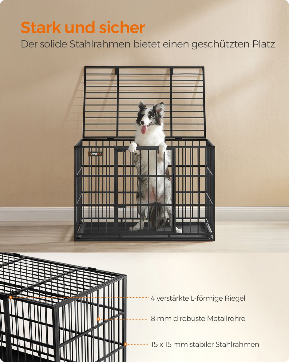Hundekäfig 107 x 70 x 75 cm mit abnehmbarem Bodenbox