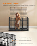 Hundekäfig 122 x 75 x 80 cm mit abnehmbarem Bodenbox