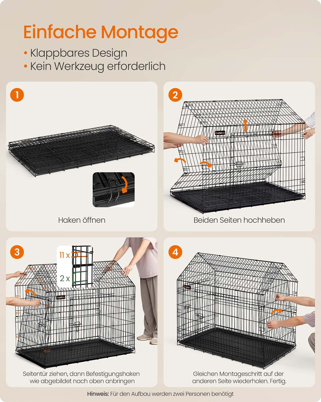 Hondenkooi – Opvouwbaar – Dubbele Deur – Voor Grote Honden