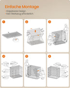 Faltbarer Hundekäfig mit 2 Türen und Plastikbehälter