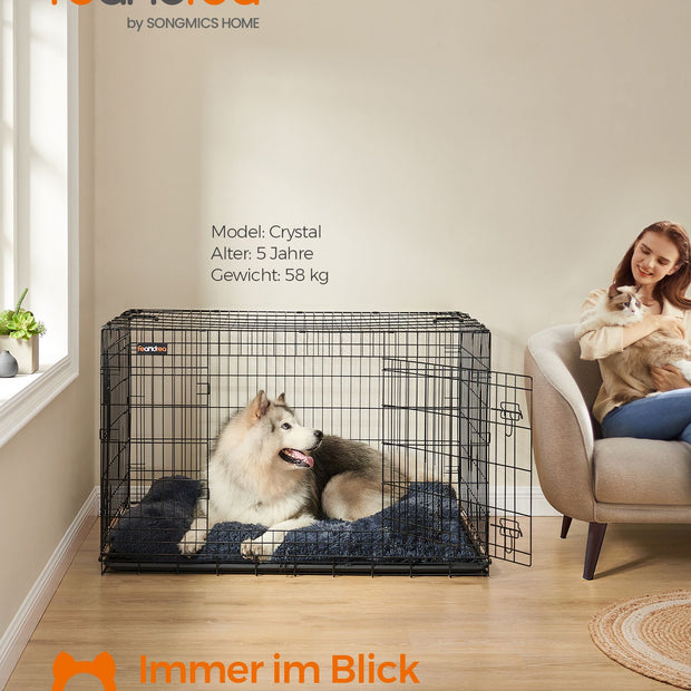 Faltbarer Hundekäfig - mit Türen und Plastikwaagen