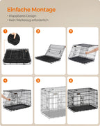 Faltbarer Hundekäfig - mit Türen und Plastikwaagen
