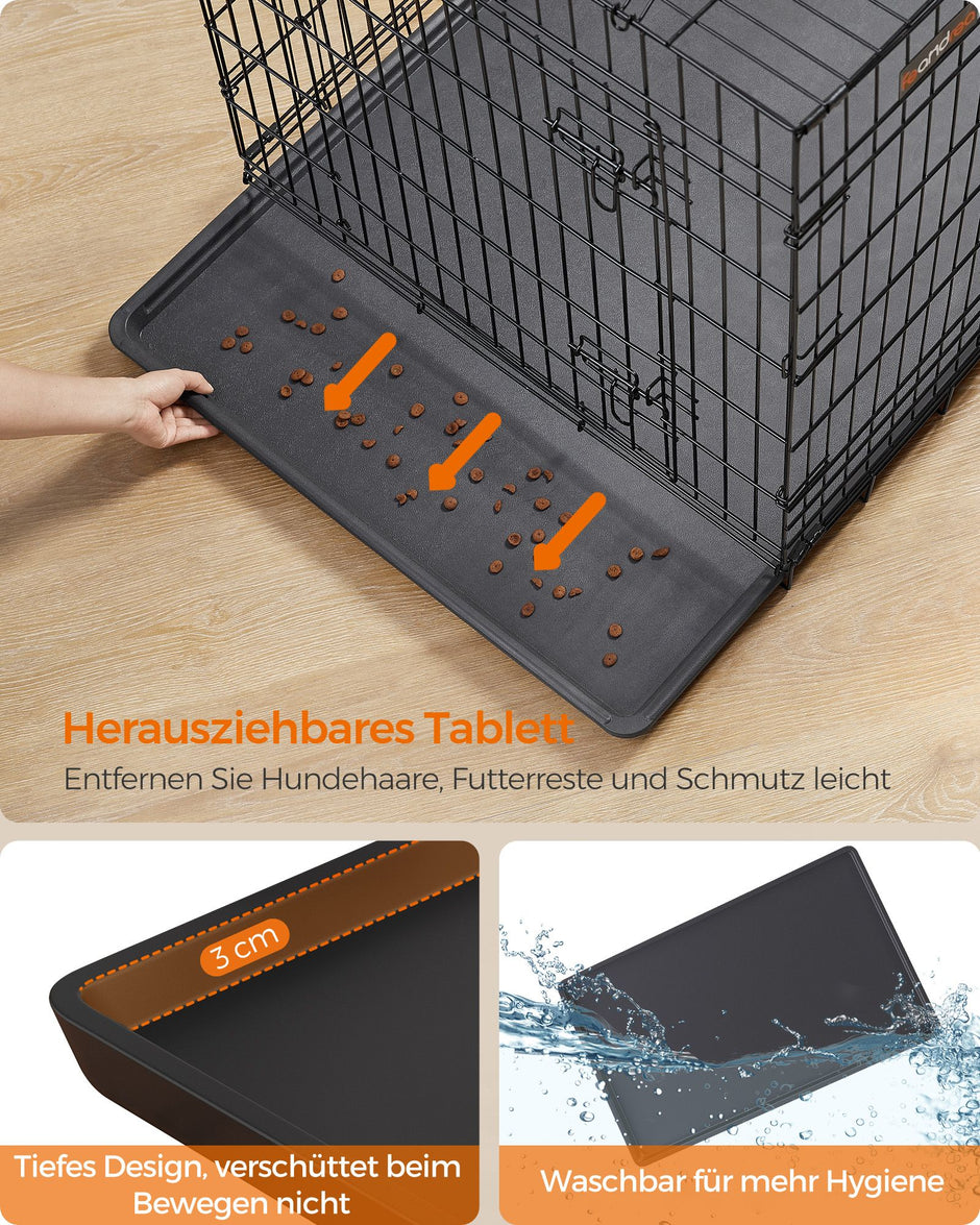 Faltbarer Hundekäfig - mit Türen und Plastikwaagen