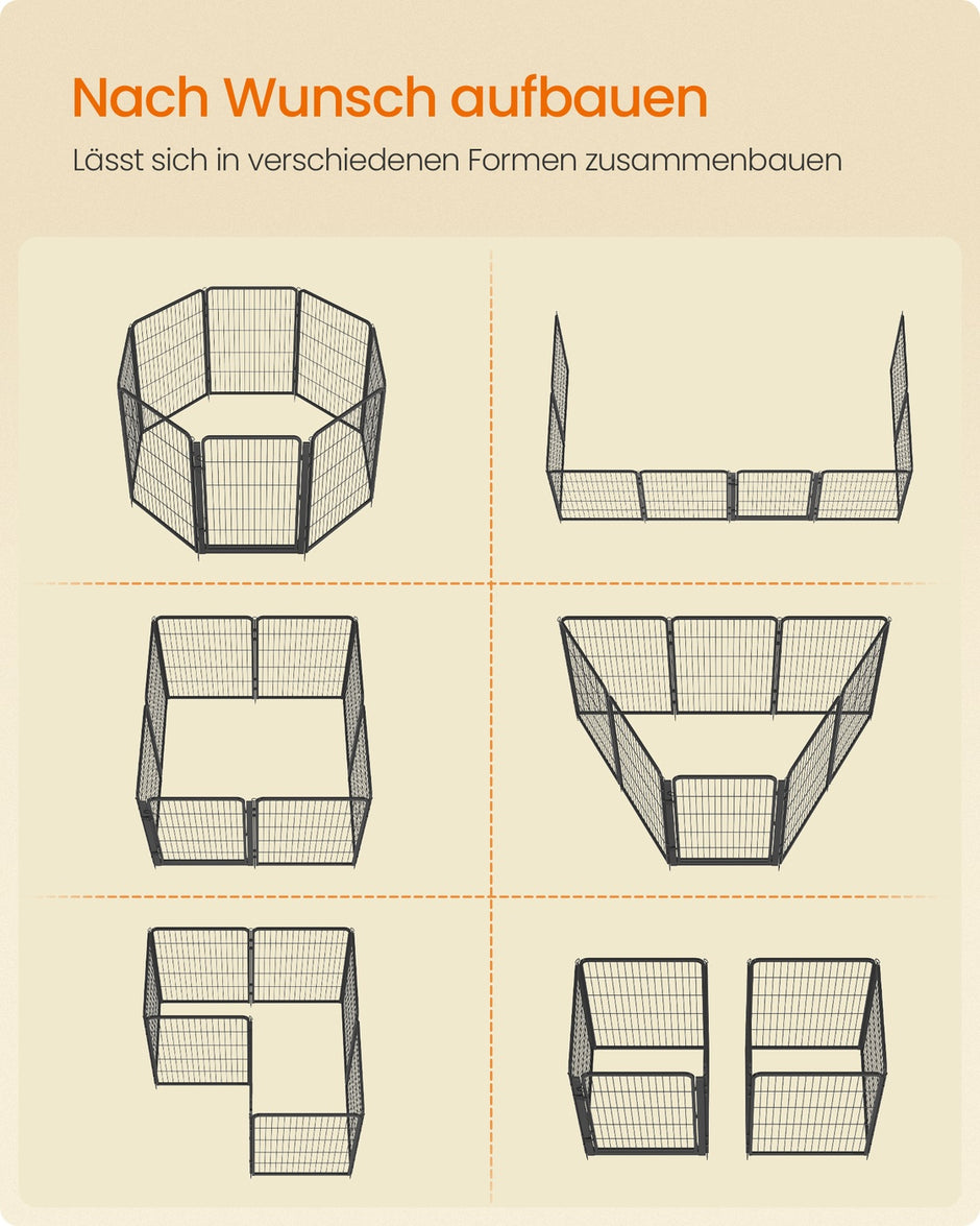 Huisdierenren - 170 x 170 cm - Staal - Configureerbaar - Rookzwart