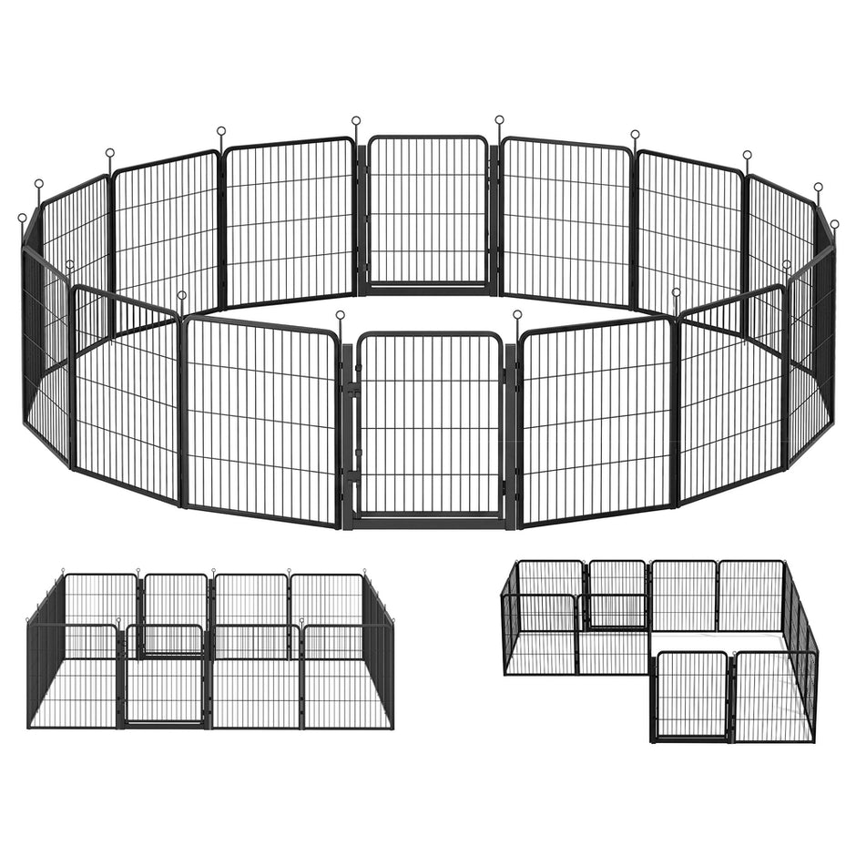 Huisdierenren - 276 x 276 cm - Staal - Configureerbaar - Rookzwart