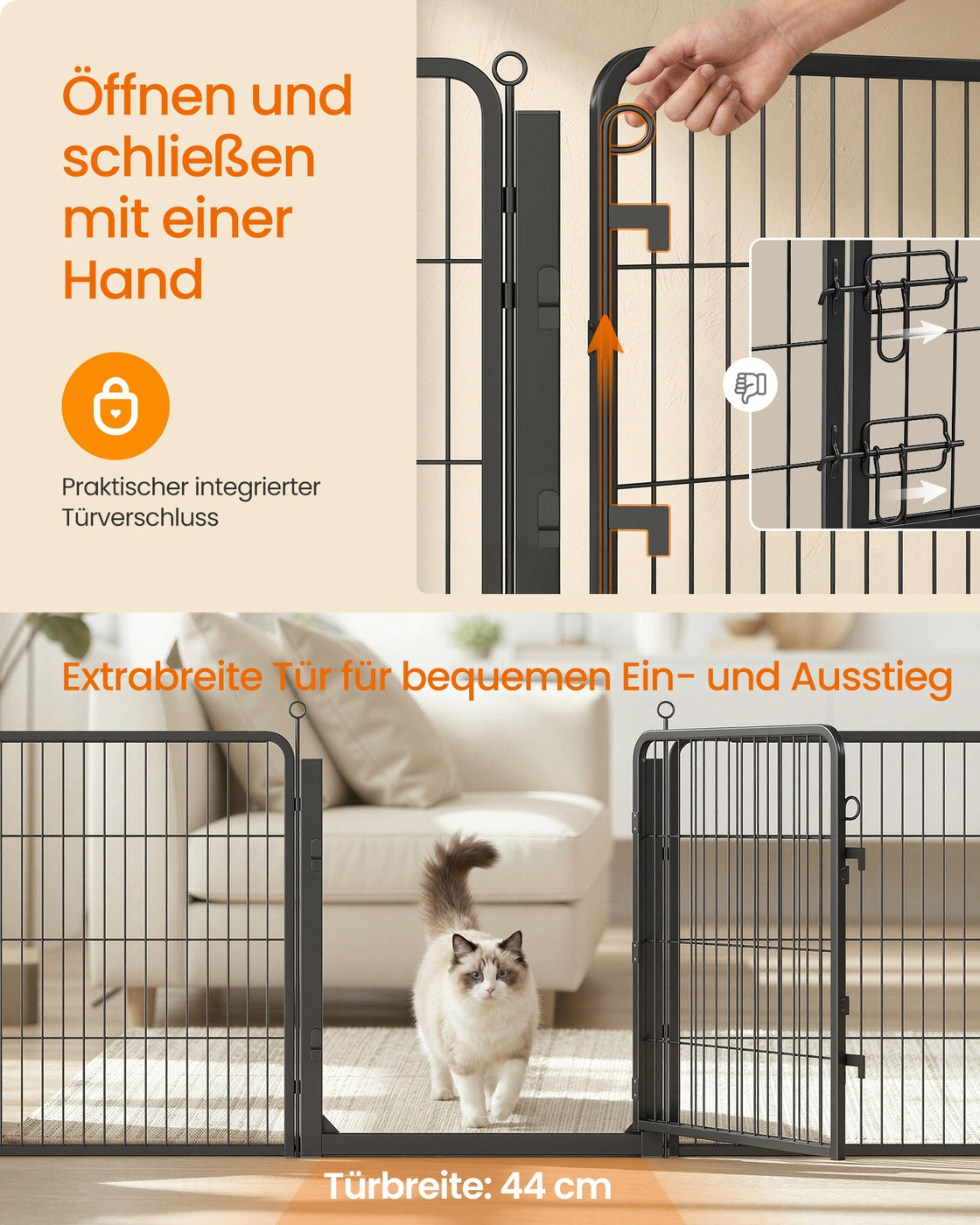 Huisdierenren - 276 x 276 cm - Staal - Configureerbaar - Rookzwart