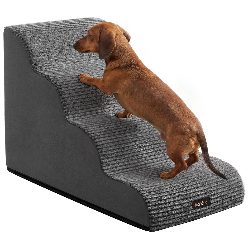 Hondentrap - Met Antislip Treden - Voor Kleine Honden - Leigrijs - 72 x 40 x 50 cm