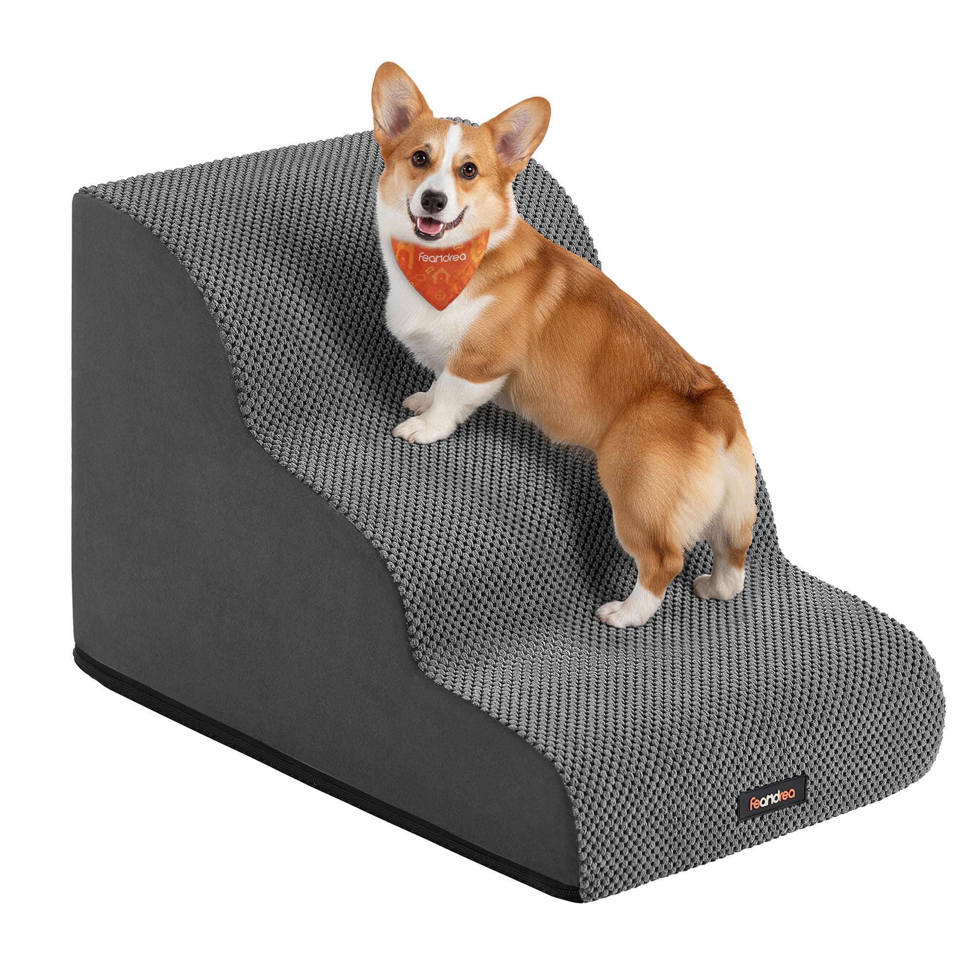 Hondentrap - Met Antislip Treden - Voor Kleine Honden - Leigrijs - 57 x 40 x 40 cm