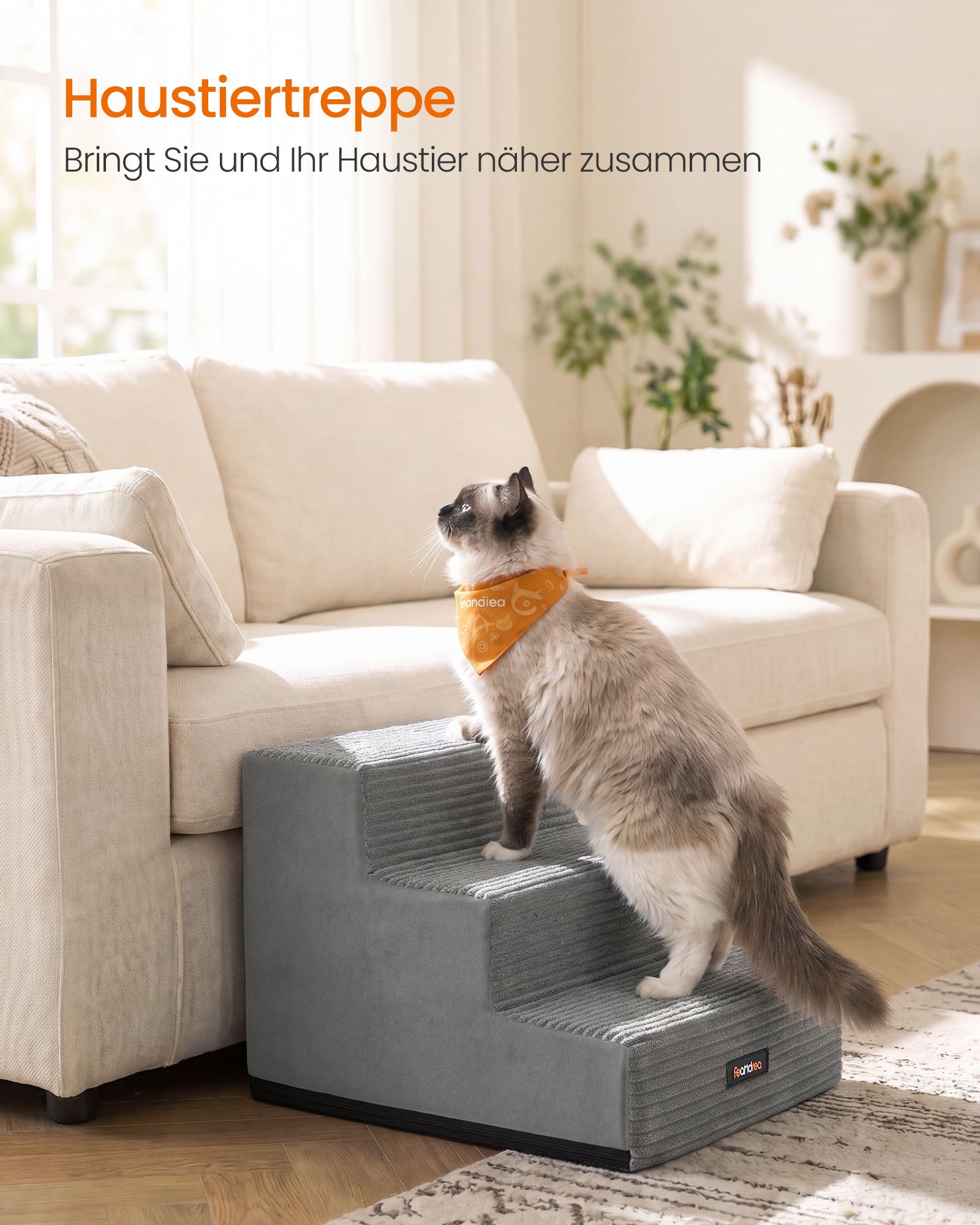 Hondentrap - Met Antislip Treden - Voor Kleine Honden - Grijs - 46 x 40 x 33 cm