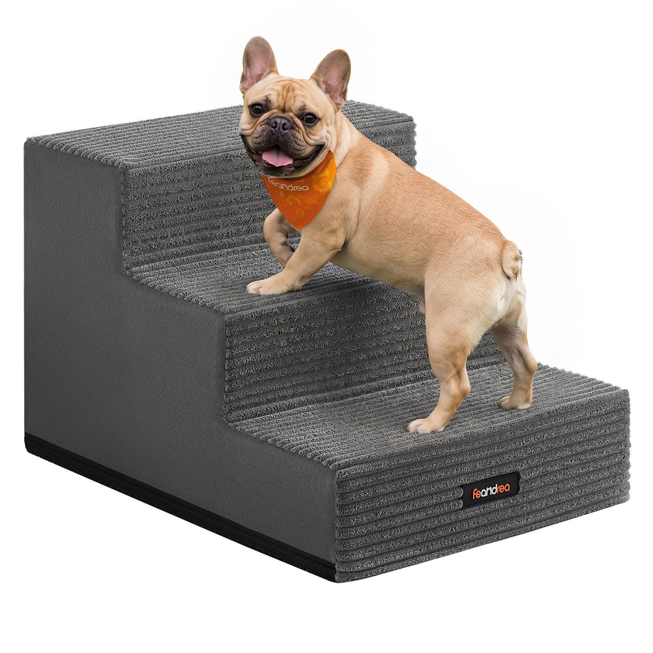 Hondentrap - Met Antislip Treden - Voor Kleine Honden - Loodgrijs - 46 x 40 x 33 cm