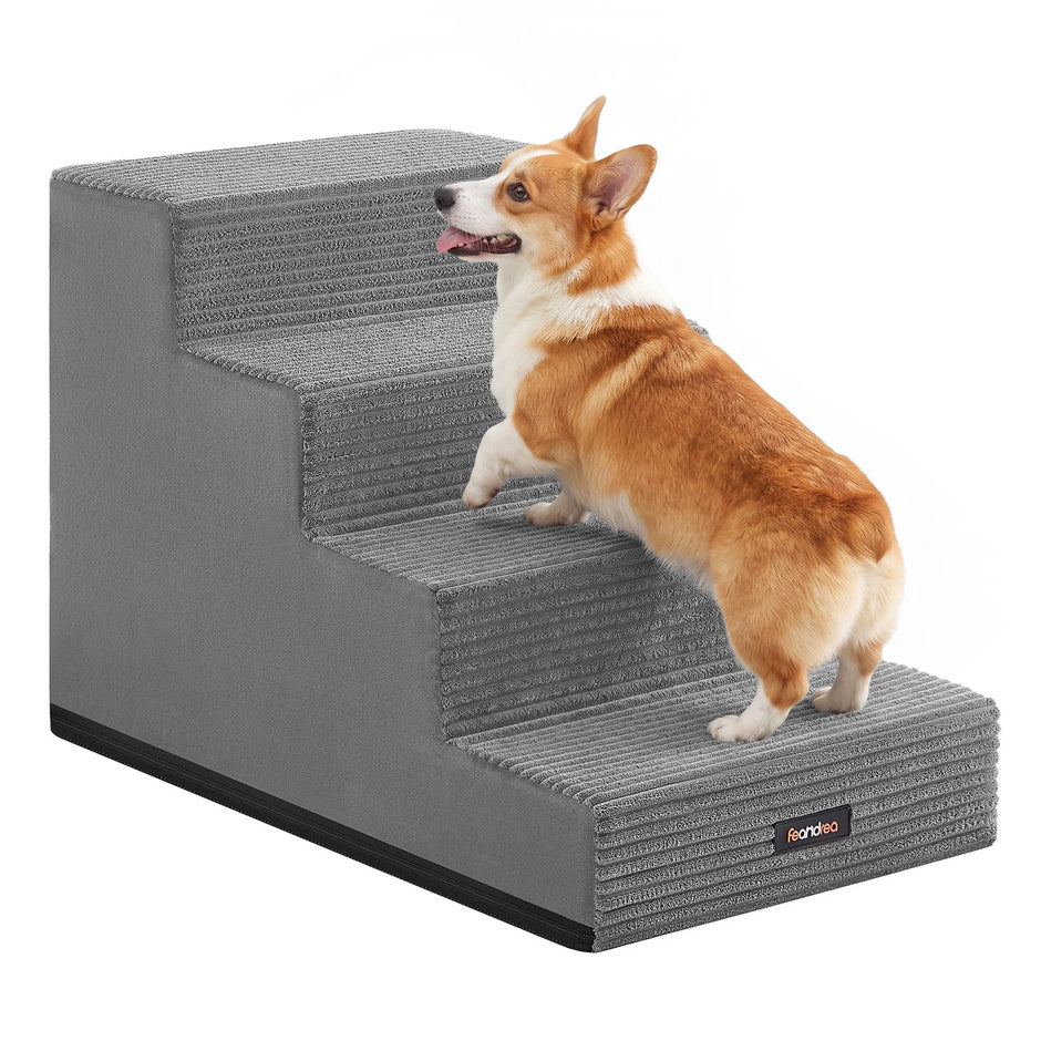 Hondentrap - Met Antislip Treden - Voor Kleine Honden - Grijs - 62 x 40 x 44 cm