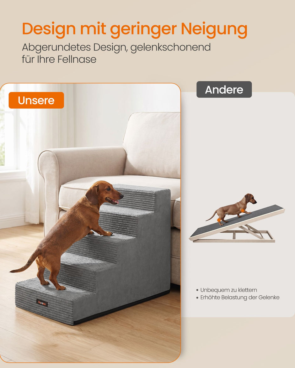 Hondentrap - Met Antislip Treden - Voor Kleine Honden - Grijs - 76 x 40 x 57 cm