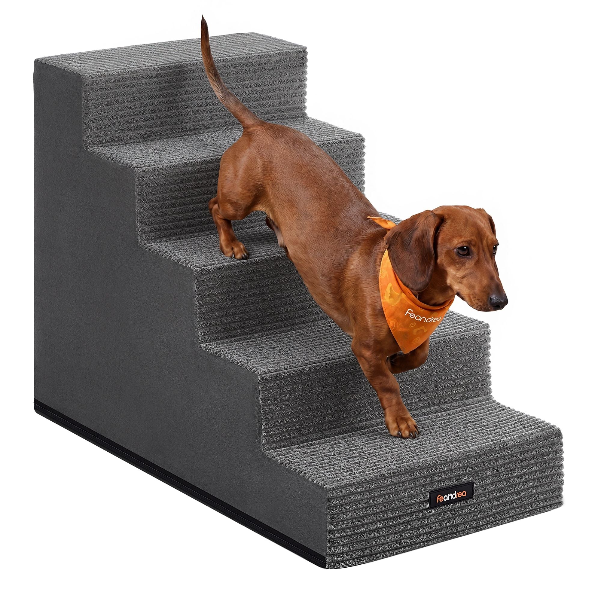 Hondentrap - Met Antislip Treden - Voor Kleine Honden - Loodgrijs - 76 x 40 x 57 cm