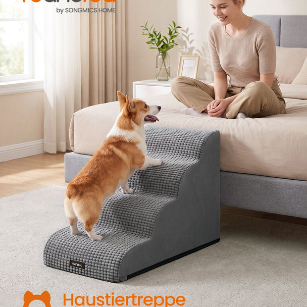 Hondentrap – 4 Treden – Schuim – Waterdicht en Antislip – Duifgrijs