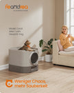 Kattenbak met Deksel – XXL – Uittrekbare Lade – Inclusief Schepje en Borstel – Havermout Warmgrijs