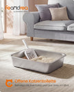 Kattenbak - 40 x 30 x 10 cm - Roestvrij staal - Zilver - Geschikt voor kittens en kleine katten
