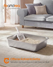 Kattenbak - 50 x 35 x 15 cm - roestvrij staal - zilver - voor middelgrote en grote katten