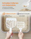 Kattenbak - 50 x 35 x 15 cm - roestvrij staal - zilver - voor middelgrote en grote katten