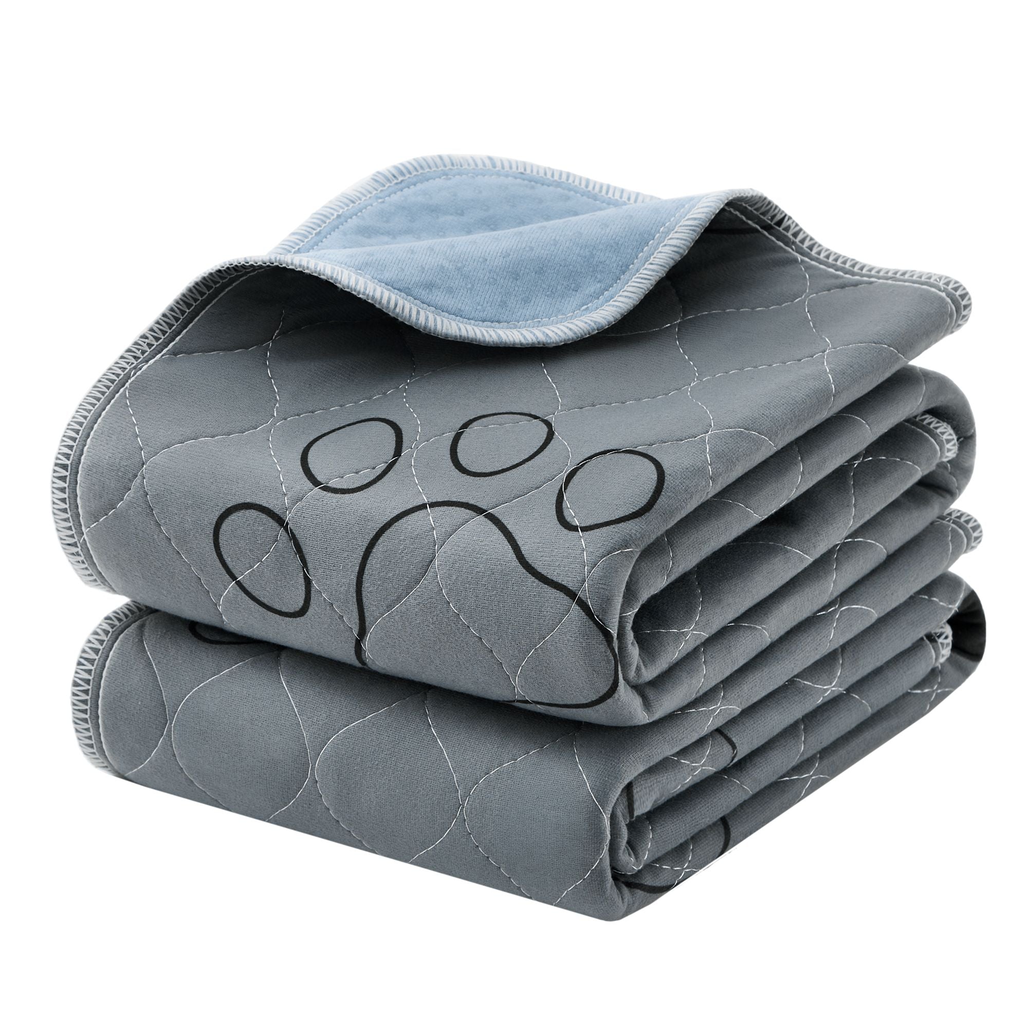 Puppy-onderlegger - Wasbaar en Lekvrij - 2-Delige Set - Grijs - 90 x 60 cm