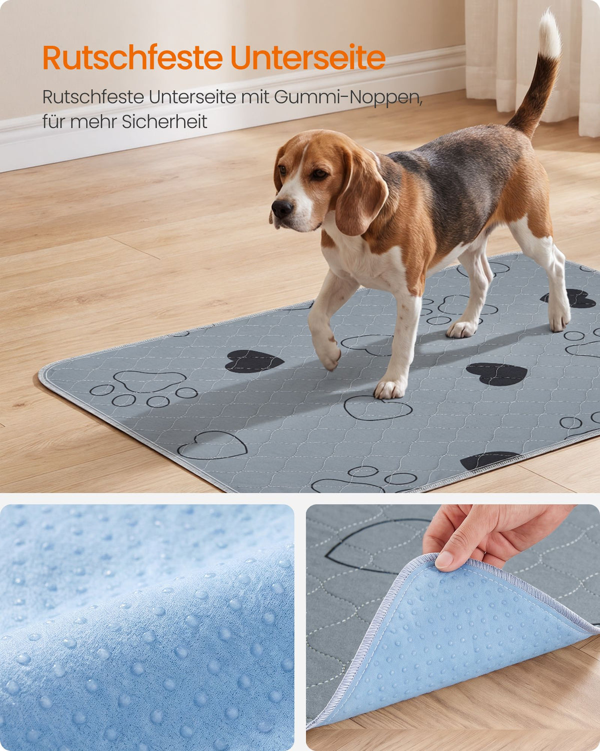 Puppy-onderlegger - Wasbaar en Lekvrij - 2-Delige Set - Grijs - 90 x 60 cm