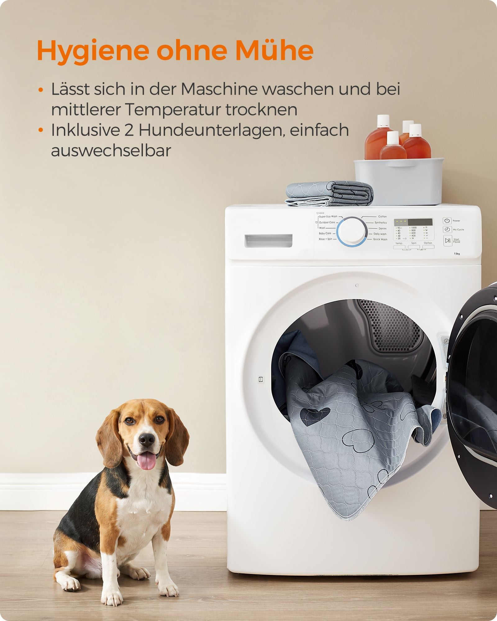 Puppy-onderlegger - Wasbaar en Lekvrij - 2-Delige Set - Grijs - 90 x 60 cm