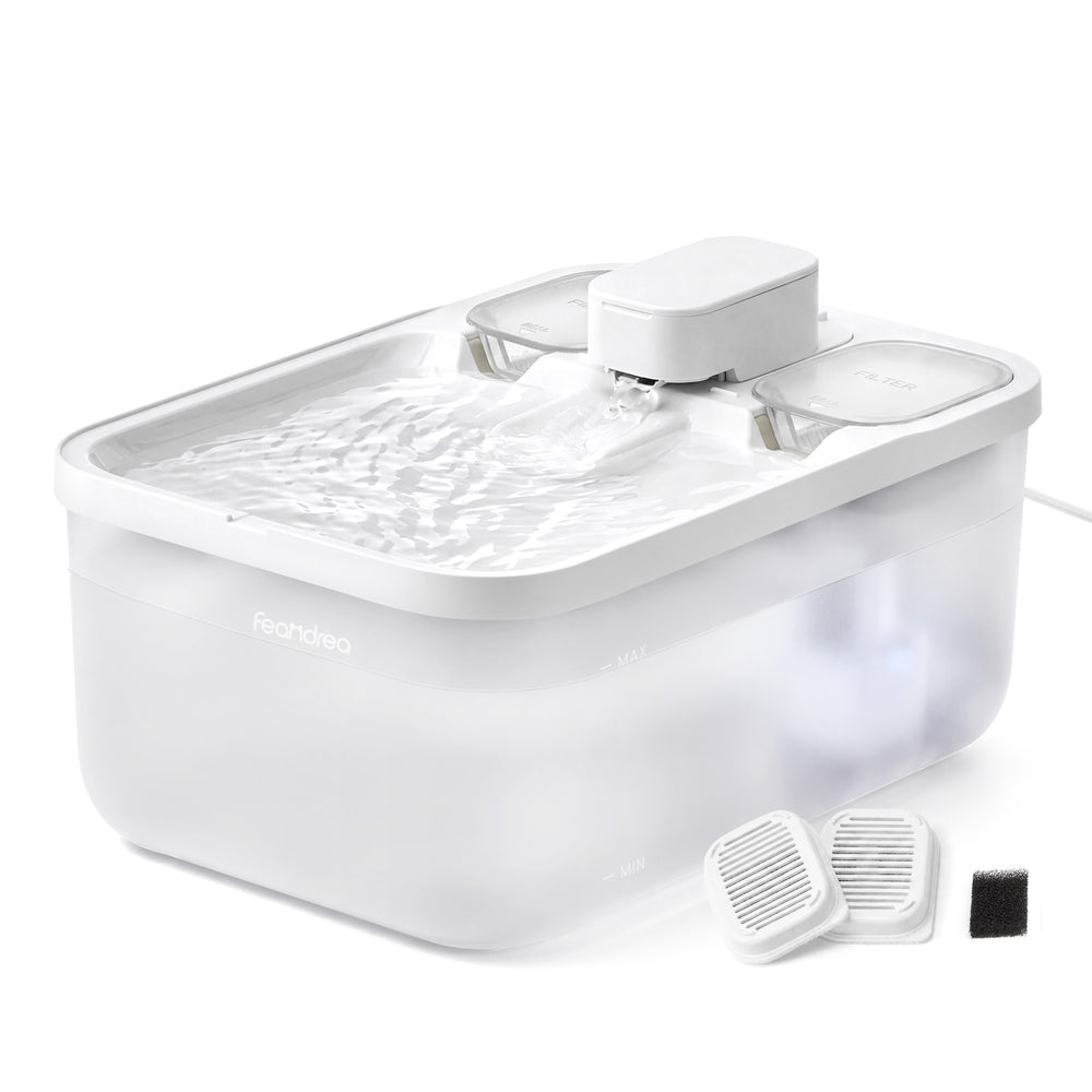 Kattenfontein - 4,5 Liter - Fluisterstil - 3 Filters - Wolkenwit