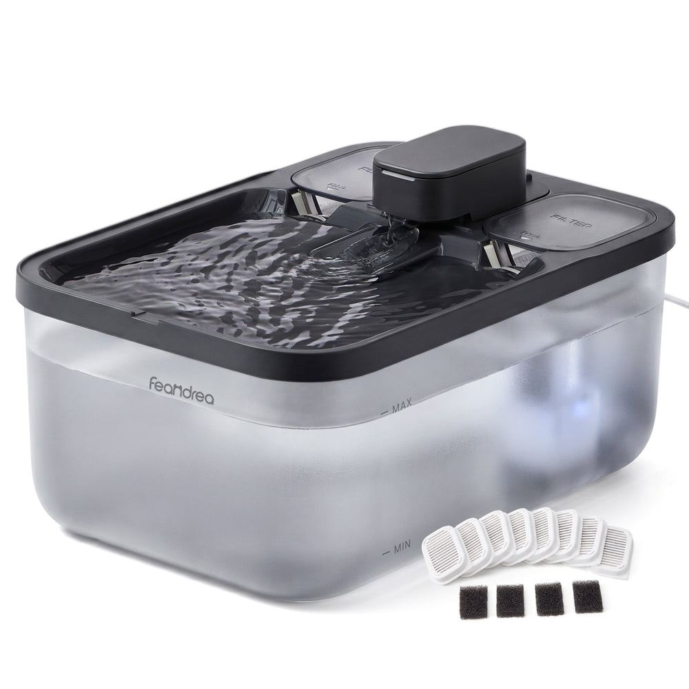 Kattenfontein - 4,5 Liter - Fluisterstil - 12 Filters - Zwart