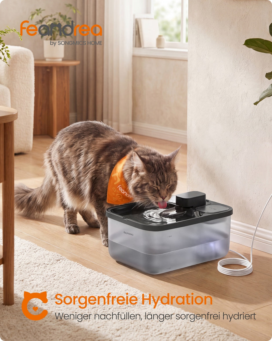 Kattenfontein - 4,5 Liter - Fluisterstil - 12 Filters - Zwart