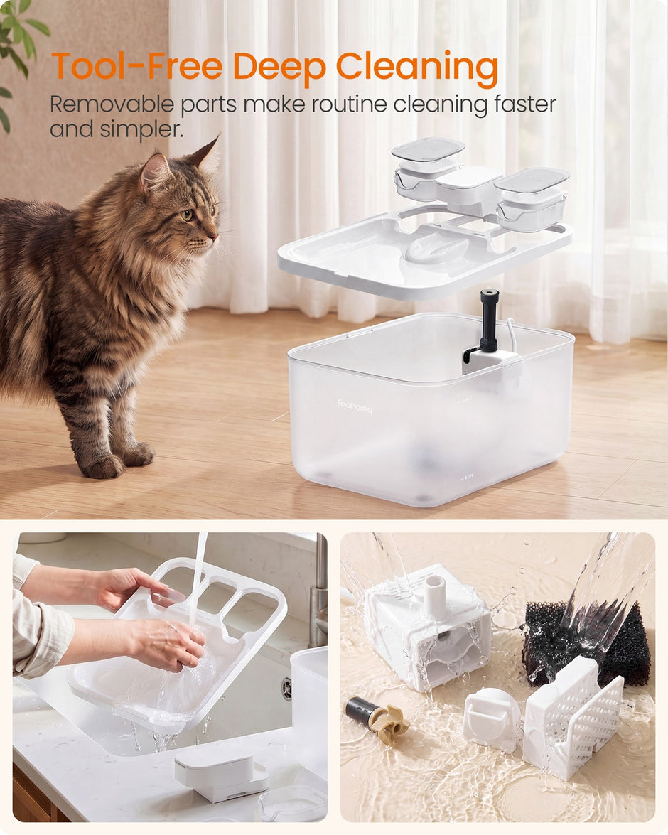 Kattenfontein - 4,5 Liter - Fluisterstil - 12 Filters - Wit