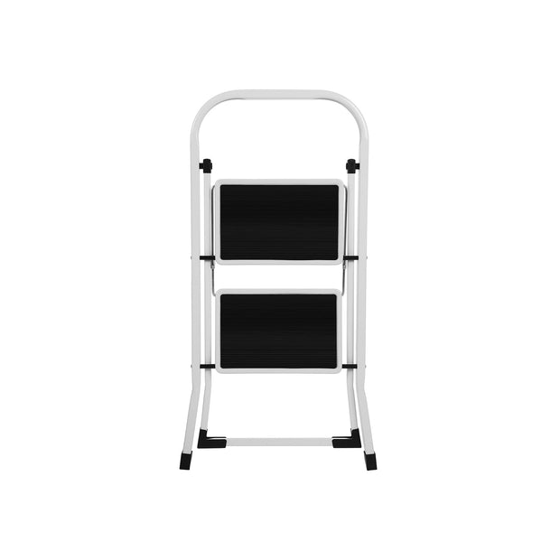 Treppenladder - 2 Stufen - Stiefhocker - Metall - Grau