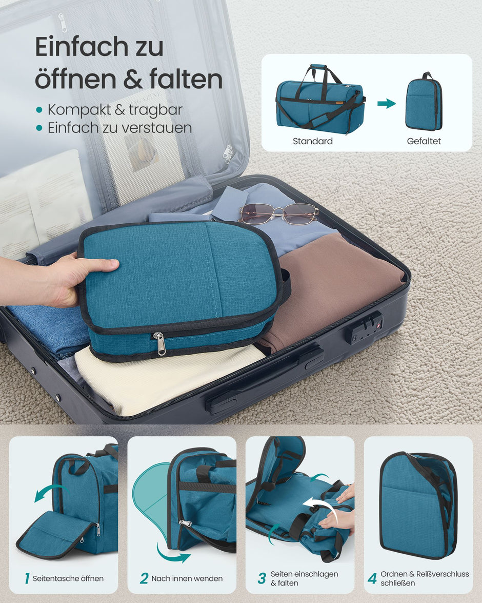 Opvouwbare Sporttas 80 L – Met Schoenenvak en Natvak – Weekendtas – Blauw