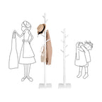 Kleiderregal - Wandbedeckungsregal mit 7 Haken - Weiß