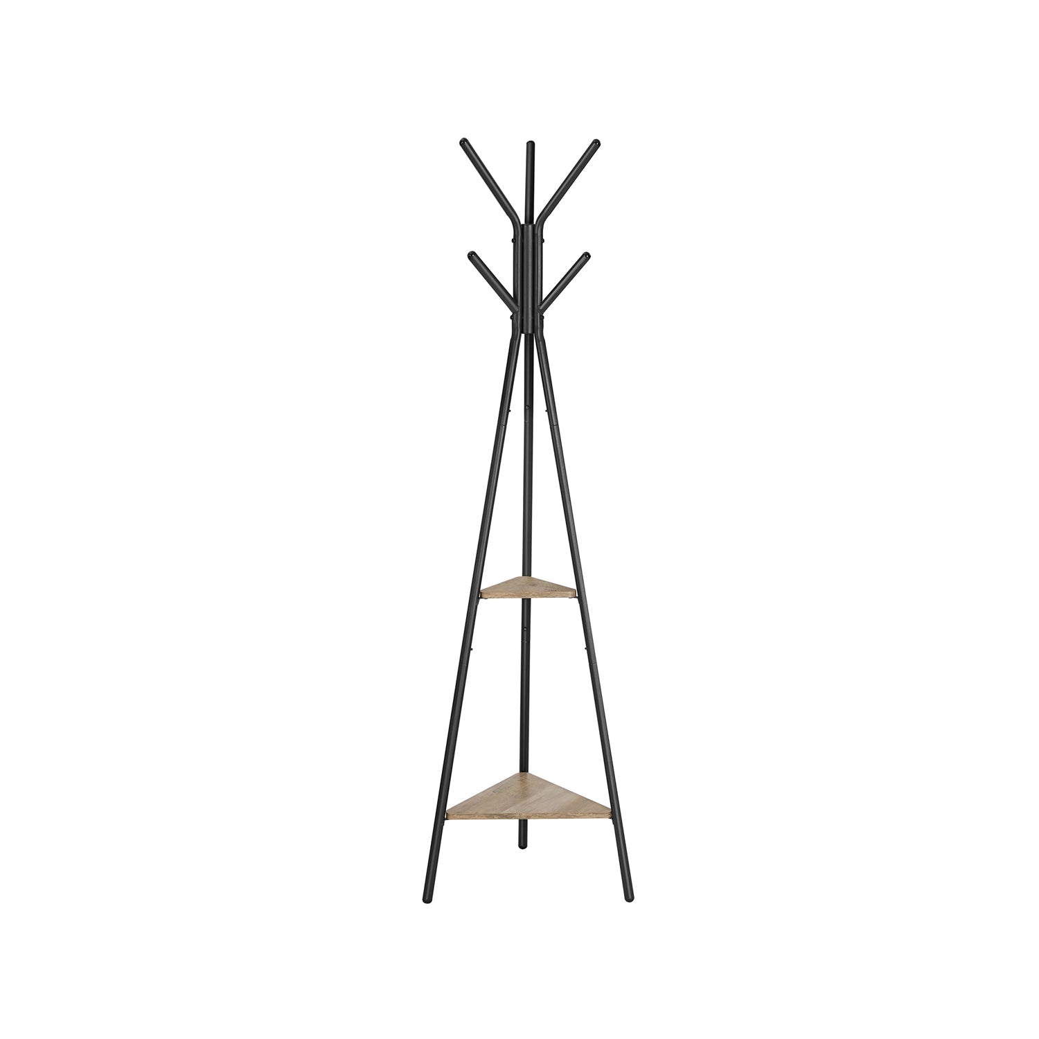Coat Rack - Baumform - mit 2 Regalen - industrielles Design