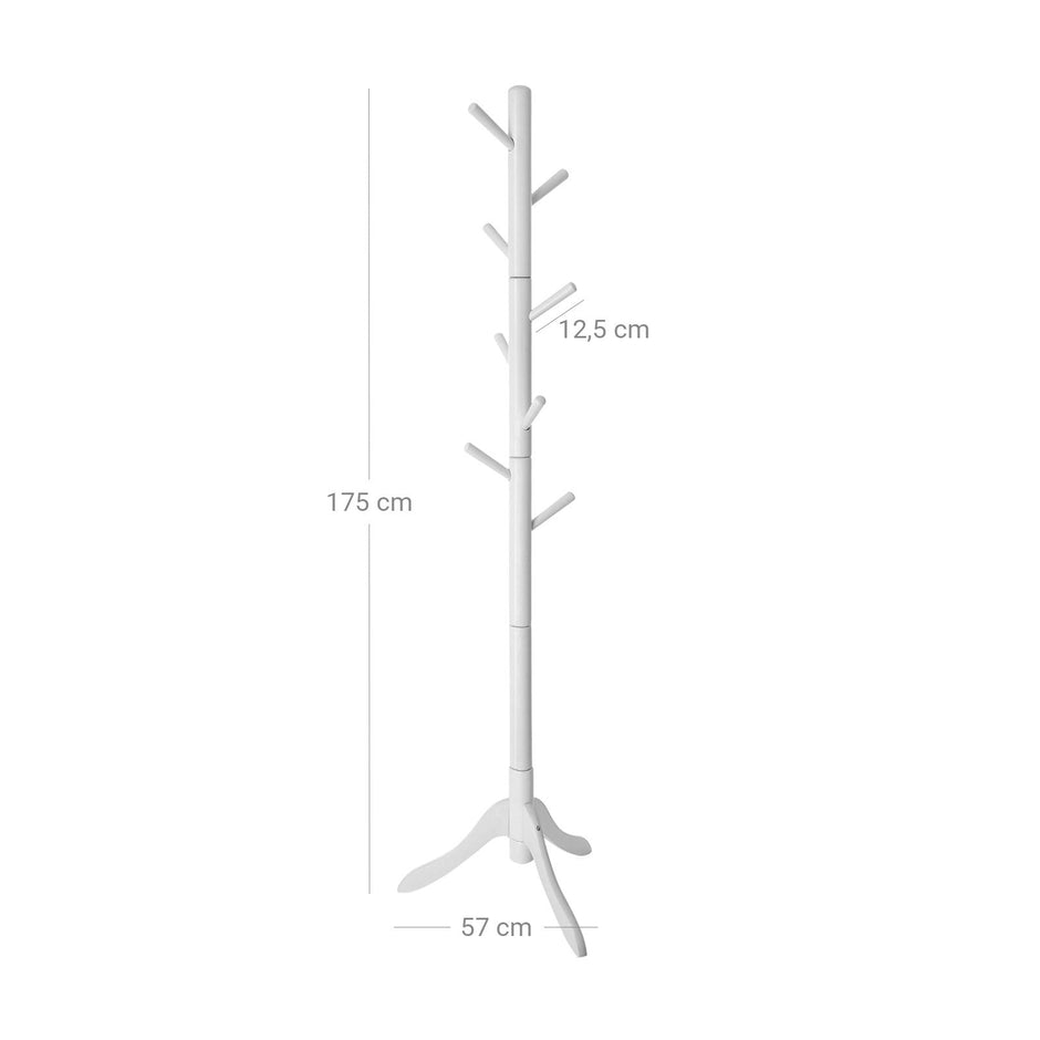 Kleiderregal - Wandbedeckungsregal mit 7 Haken - Weiß