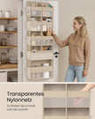 Deurorganizer - 17 x 50 x 150 cm - 9 vakken, 10 zijvakken, opvouwbaar - kleur: zandbeige - maximale belasting 20 kg