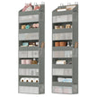 Deurorganizer - 15 x 40 x 140 cm - 5 vakken - opvouwbaar - transparant - duifgrijs - maximale belasting per plank 3 kg - totale belasting 15 kg