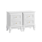 Nachttische - Set von 2 - mit jeweils 2 Schubladen - Weiß