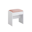 Stuhlverkederstisch aus Matt White-Pastel Pink Samt