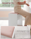 Stuhlverkederstisch aus Matt White-Pastel Pink Samt
