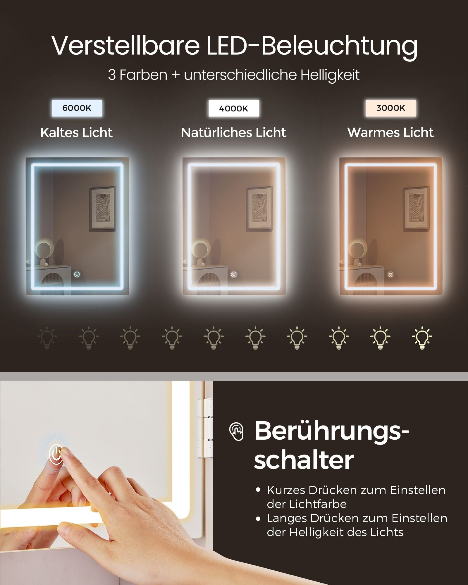Kommode mit LED-Beleuchtung-moderner weißes Weiß
