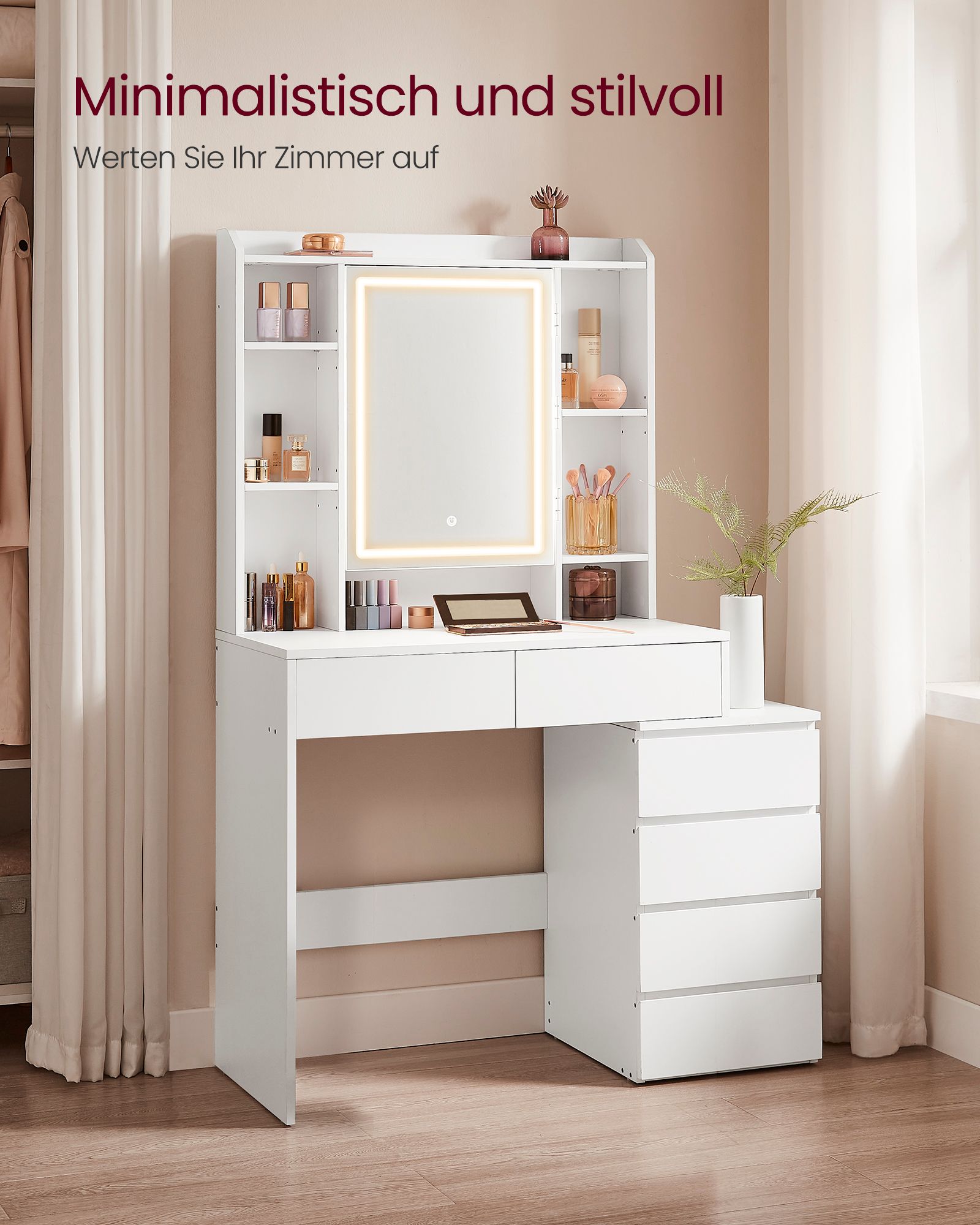 Kommode mit LED-Beleuchtung-moderner weißes Weiß